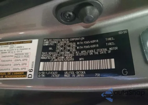 2020 Lexus Gx 460 Premium z USA, uszkodzony, nr VIN JTJAM7BX9L5256959